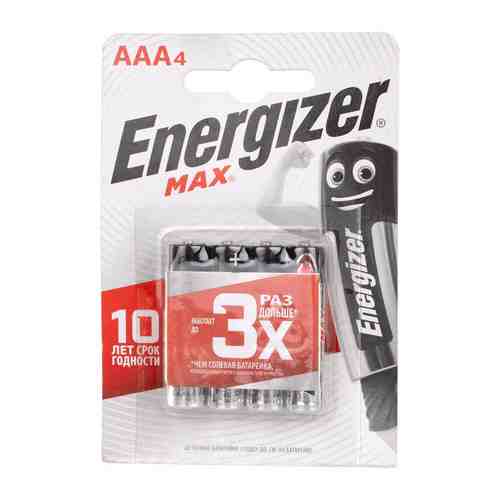 Батарейка Energizer Maximum LR03 AAA 1.5В бл/4 щелочная арт. 759253