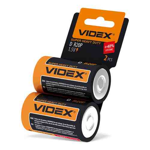 Большая солевая батарейка Videx VID-R20-2SC арт. 1947536