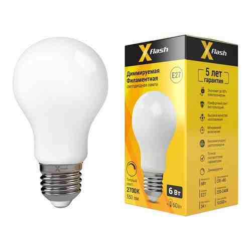 Диммируемая светодиодная лампочка X-flash XF-E27-FLMD-A60-6W-2700K-230V арт. 1599513