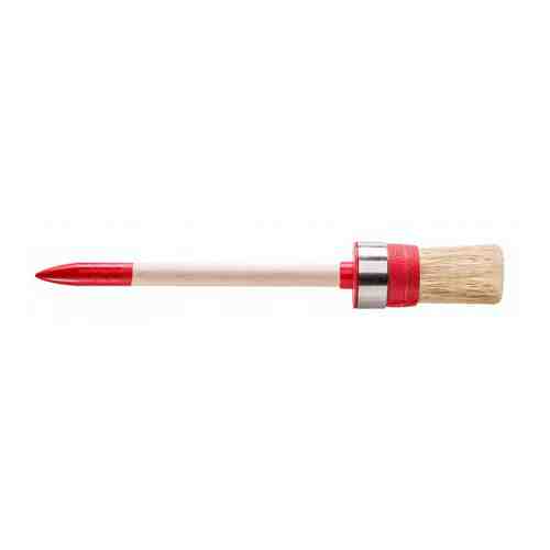 Круглая кисть HARDY 40 мм, смешанная щетина 47 мм, красная деревянная ручка арт. 1514865