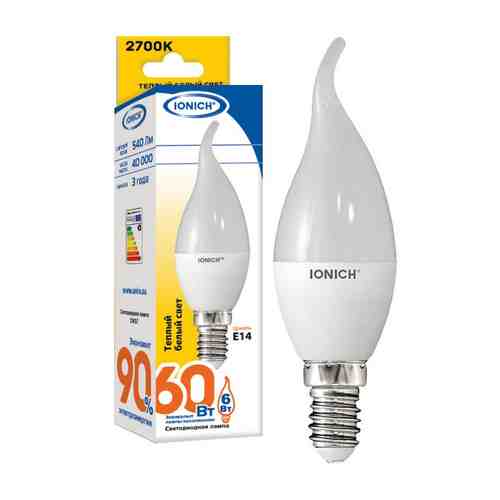 Лампа IONICH ILED-SMD2835-CW37-6-540-230-2.7-E14 арт. 1430787