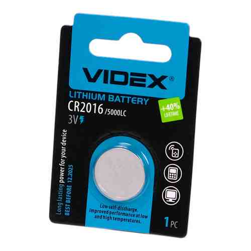 Литиевый элемент питания Videx VID-CR2016-1BL арт. 1808027