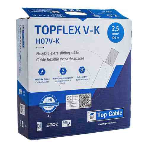 Монтажный гибкий провод Top cable TOPFLEX V-K H07V-K арт. 1619010